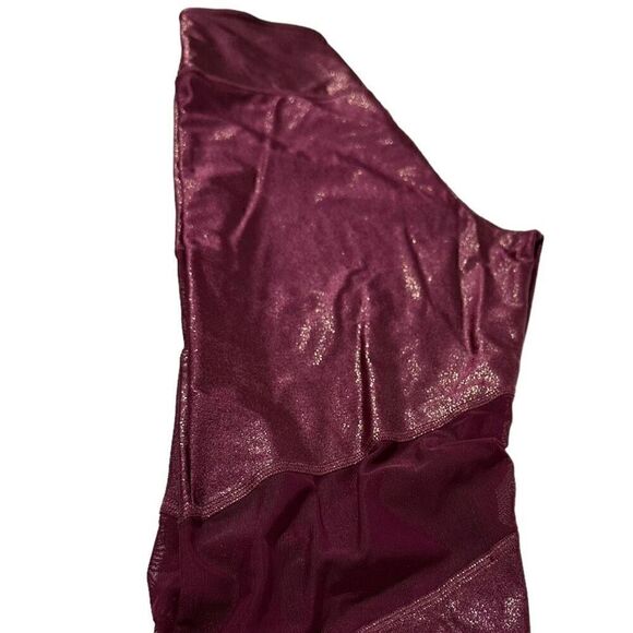 Victoria's Secret PINK Women’s Maroon Shimmery Fabric Geometric Leggings Size Me - Picture 11 of 14